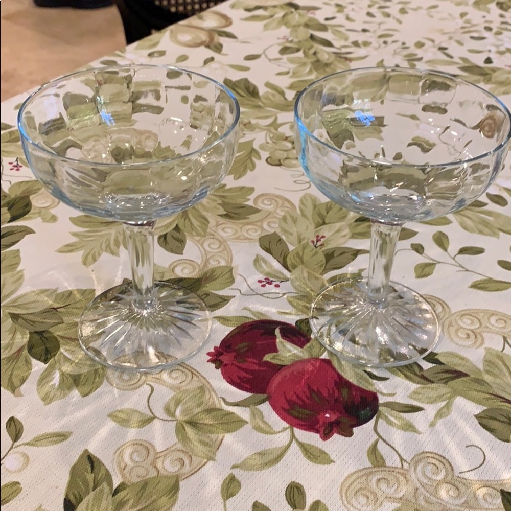 Set of Two Vintage Champagne Coup Glasses